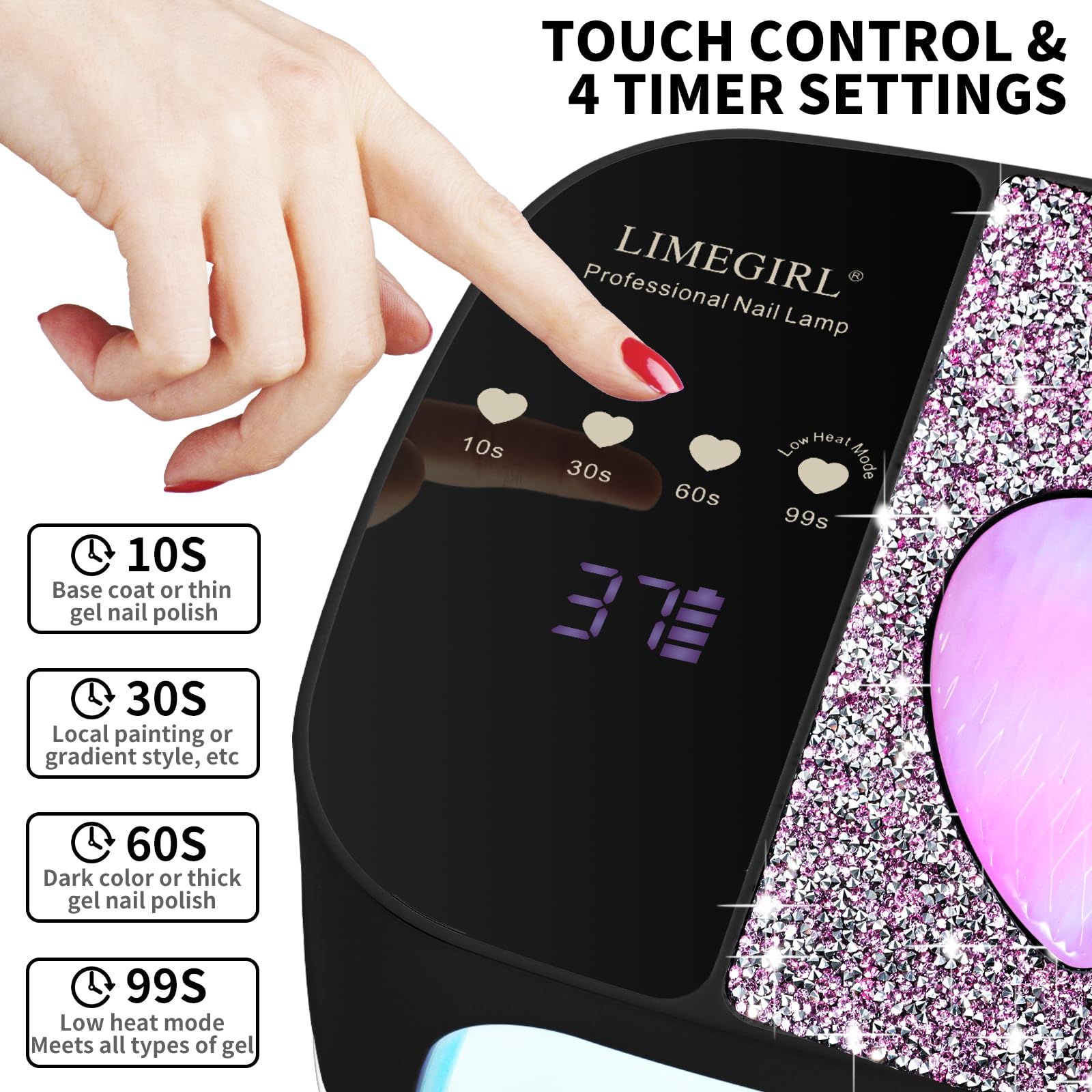 ジェルネイル、ブラックライトセット Amazon | LIMEGIRL UV LED ネイルランプキット ジェルポリッシュ用